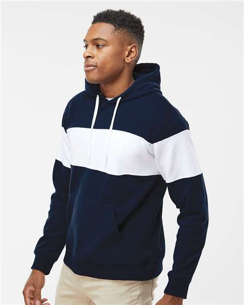 J. America Men's Varsity Fleece Colorblocked Hooded Sweatshirt 8644