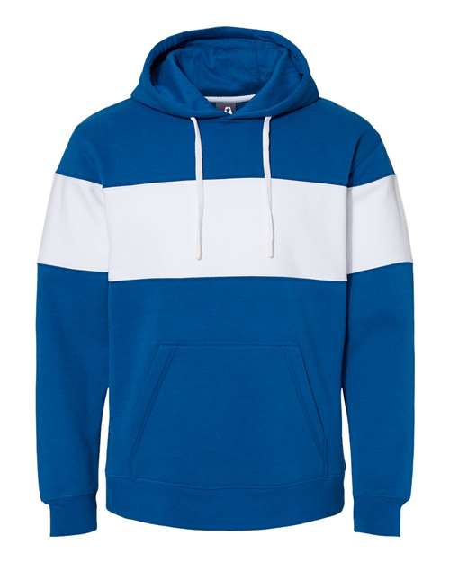 J. America Men's Varsity Fleece Colorblocked Hooded Sweatshirt 8644