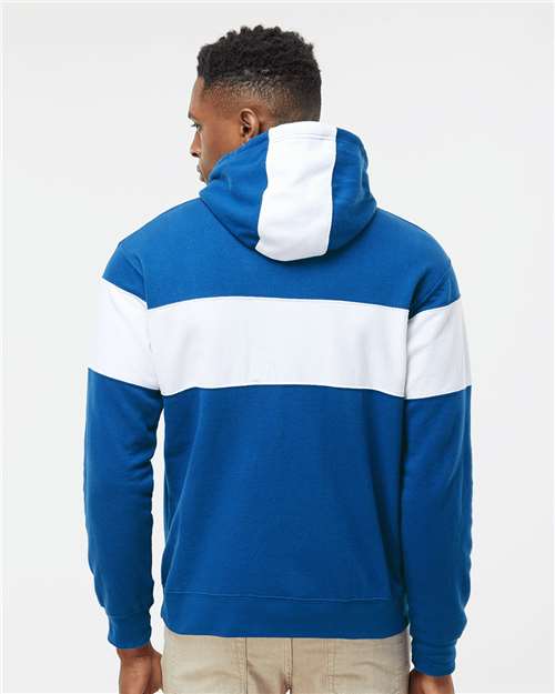 J. America Men's Varsity Fleece Colorblocked Hooded Sweatshirt 8644