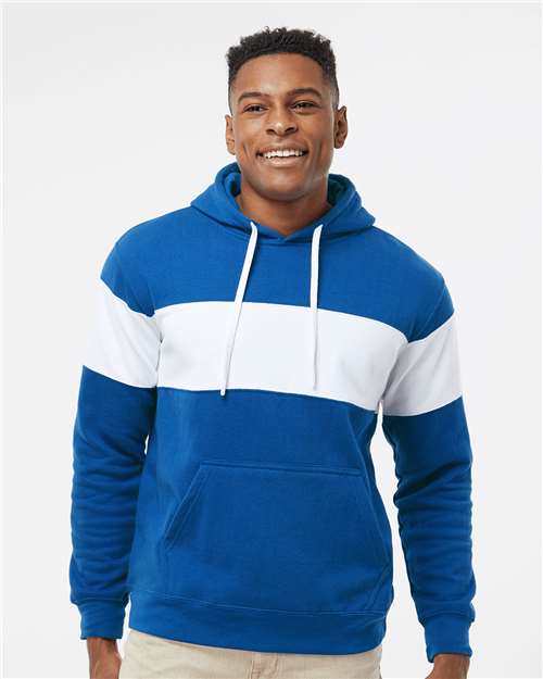 J. America Men's Varsity Fleece Colorblocked Hooded Sweatshirt 8644