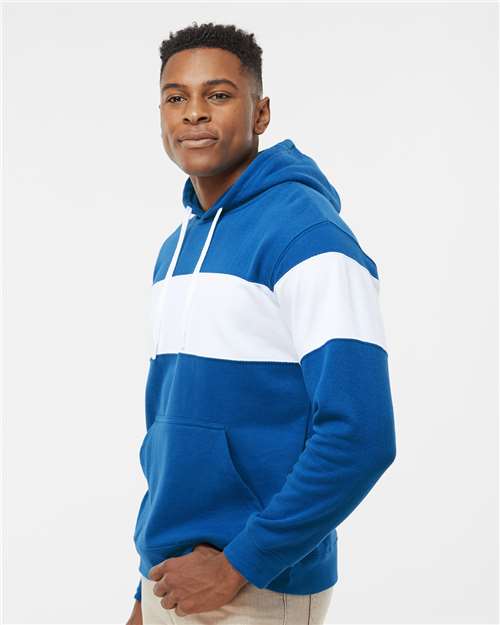 J. America Men's Varsity Fleece Colorblocked Hooded Sweatshirt 8644