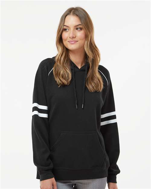 J. America Women's Varsity Fleece Piped Hooded Sweatshirt 8645