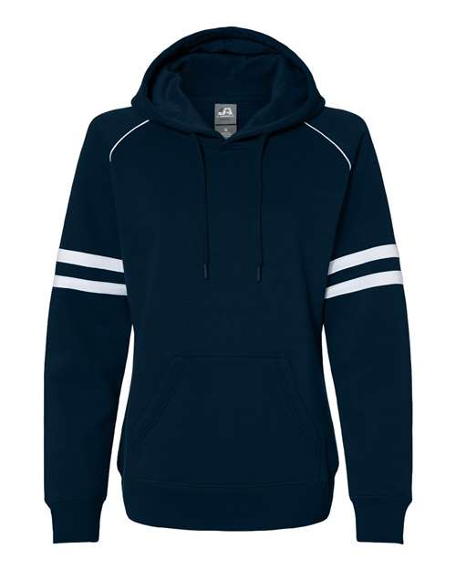 J. America Women's Varsity Fleece Piped Hooded Sweatshirt 8645