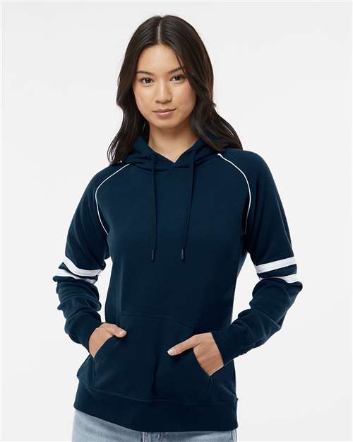 J. America Women's Varsity Fleece Piped Hooded Sweatshirt 8645