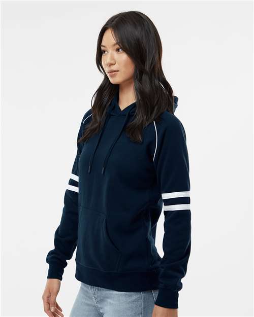 J. America Women's Varsity Fleece Piped Hooded Sweatshirt 8645