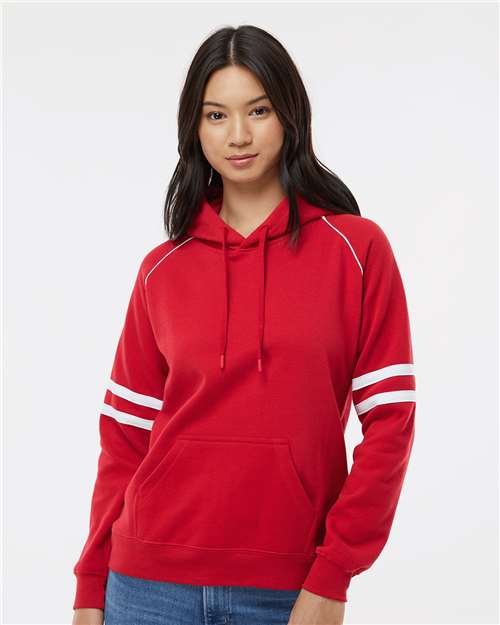 J. America Women's Varsity Fleece Piped Hooded Sweatshirt 8645