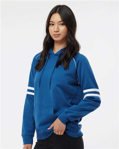 J. America Women's Varsity Fleece Piped Hooded Sweatshirt 8645