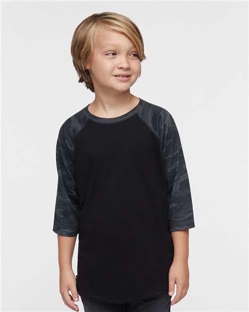 LAT Youth Baseball Fine Jersey Three-Quarter Sleeve Tee 6130