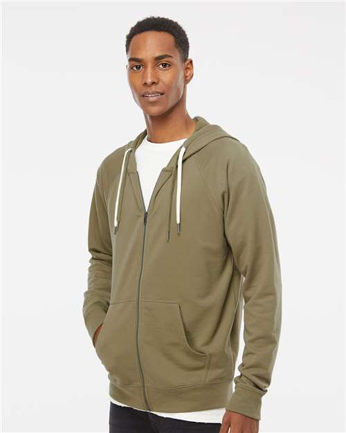 Independent Trading Co. Unisex Icon Lightweight Loopback Terry Full-Zip Hooded Sweatshirt SS1000Z