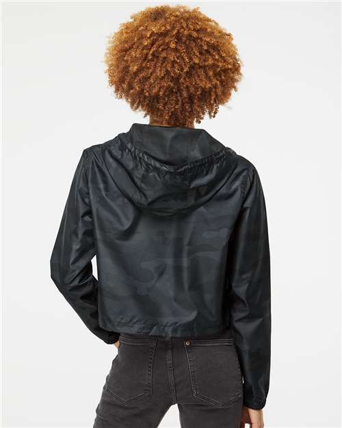 Independent Trading Co. Women's Lightweight Quarter-Zip Pullover Crop Windbreaker EXP64CRP