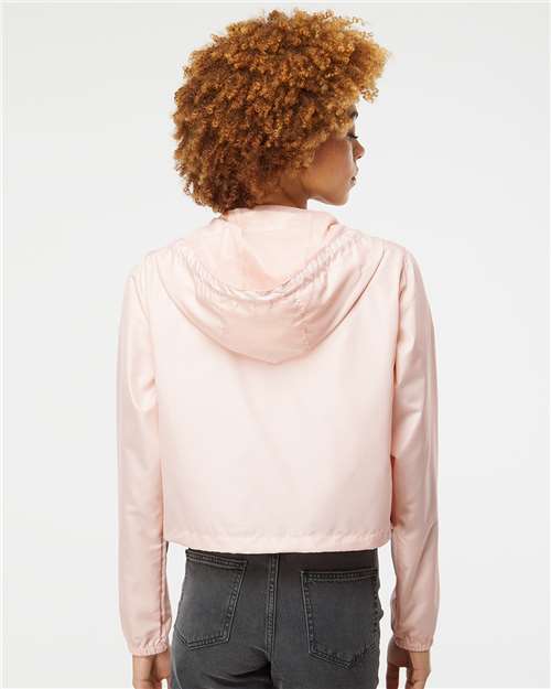 Independent Trading Co. Women's Lightweight Quarter-Zip Pullover Crop Windbreaker EXP64CRP