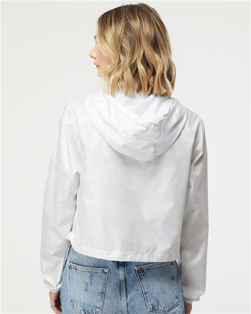 Independent Trading Co. Women's Lightweight Quarter-Zip Pullover Crop Windbreaker EXP64CRP