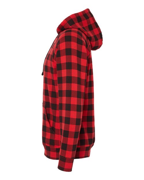 Independent Trading Co. Unisex Special Blend Raglan Hooded Sweatshirt PRM33SBP - Red Buffalo Plaid
