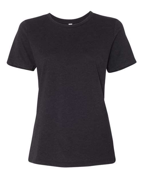 BELLA + CANVAS Women’s Relaxed Fit Heather CVC Tee 6400CVC - Black Heather