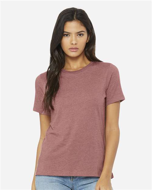 BELLA + CANVAS Women’s Relaxed Fit Heather CVC Tee 6400CVC - Heather Mauve