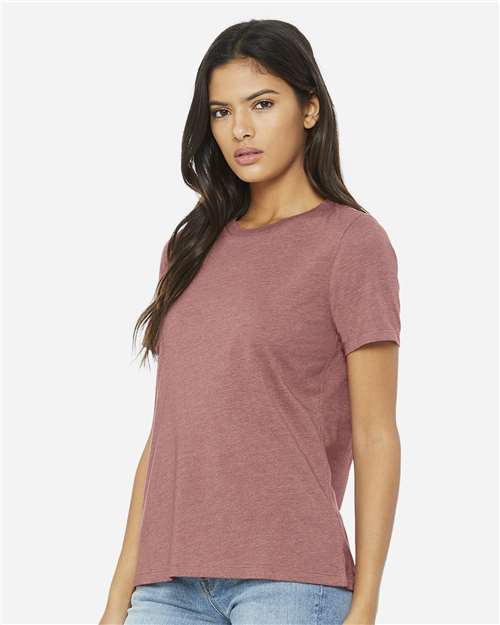 BELLA + CANVAS Women’s Relaxed Fit Heather CVC Tee 6400CVC - Heather Mauve