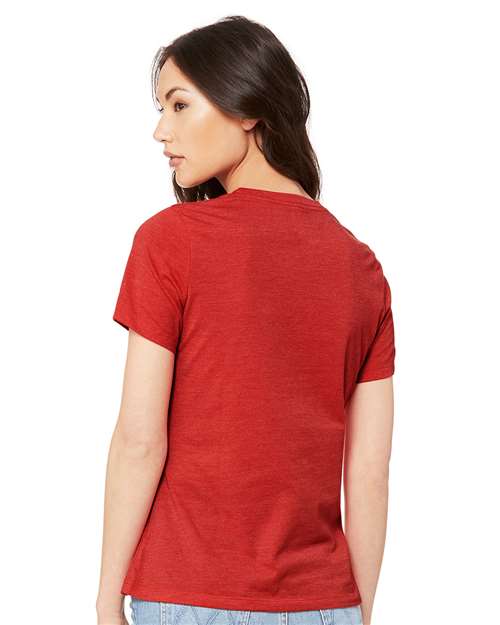 BELLA + CANVAS Women’s Relaxed Fit Heather CVC Tee 6400CVC - Heather Red