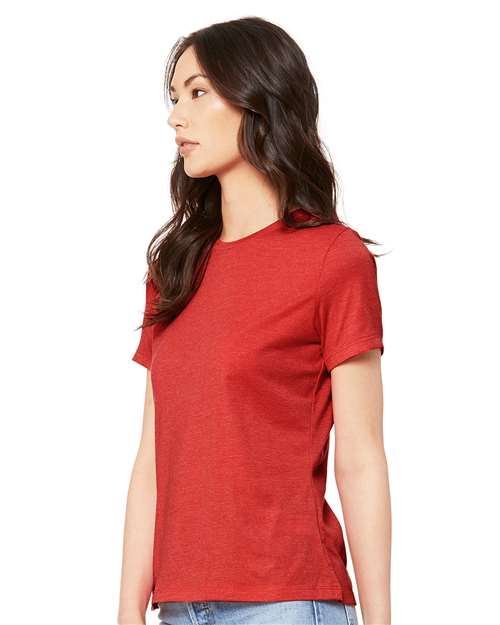 BELLA + CANVAS Women’s Relaxed Fit Heather CVC Tee 6400CVC - Heather Red