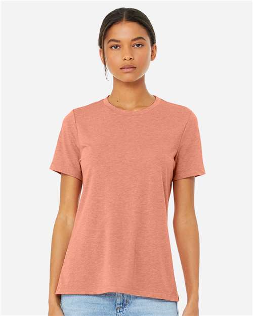 BELLA + CANVAS Women’s Relaxed Fit Heather CVC Tee 6400CVC - Heather Sunset