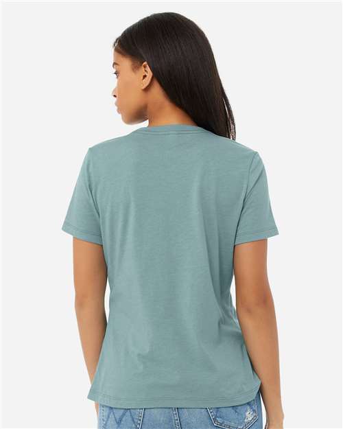 BELLA + CANVAS Women’s Relaxed Fit Heather CVC Tee 6400CVC - Heather Blue Lagoon