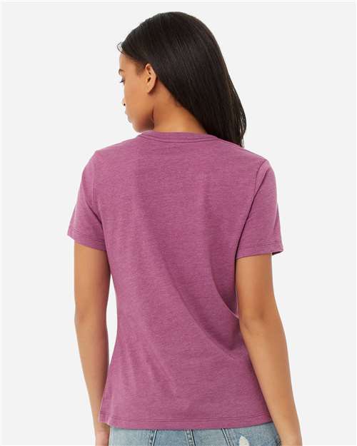 BELLA + CANVAS Women’s Relaxed Fit Heather CVC Tee 6400CVC - Heather Magenta