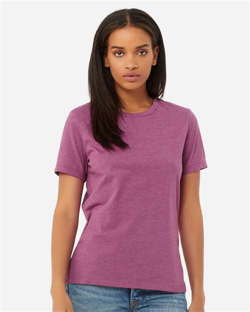 BELLA + CANVAS Women’s Relaxed Fit Heather CVC Tee 6400CVC - Heather Magenta