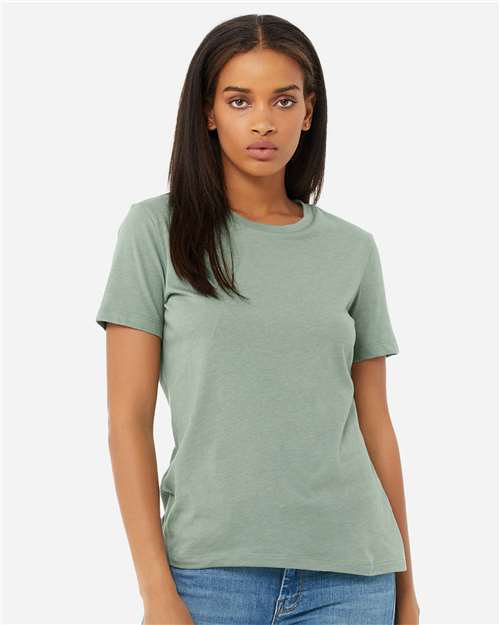 BELLA + CANVAS Women’s Relaxed Fit Heather CVC Tee 6400CVC - Heather Sage