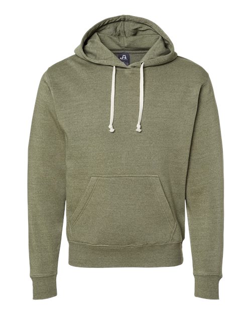 J. America Men's Triblend Fleece Hooded Sweatshirt 8871 - Olive Triblend