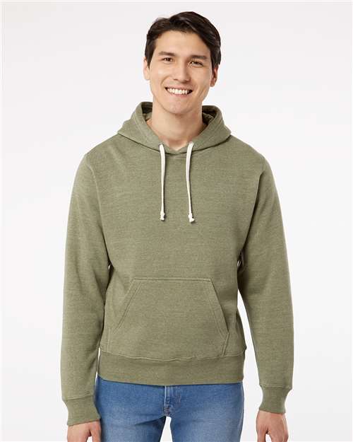 J. America Men's Triblend Fleece Hooded Sweatshirt 8871 - Olive Triblend