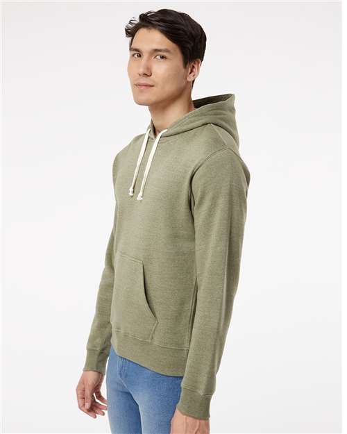 J. America Men's Triblend Fleece Hooded Sweatshirt 8871 - Olive Triblend