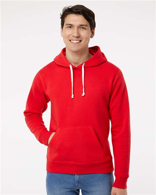 J. America Men's Triblend Fleece Hooded Sweatshirt 8871 - Red Solid