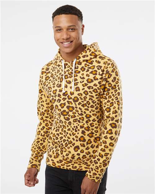 J. America Men's Triblend Fleece Hooded Sweatshirt 8871 - Leopard Triblend