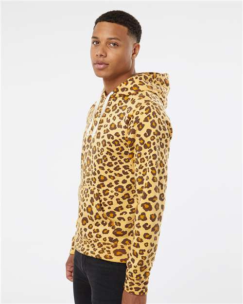 J. America Men's Triblend Fleece Hooded Sweatshirt 8871 - Leopard Triblend