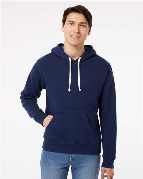 J. America Men's Triblend Fleece Hooded Sweatshirt 8871 - True Navy Solid