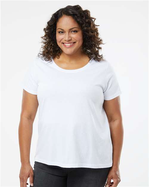 LAT Women's Curvy Collection Fine Jersey Tee 3816