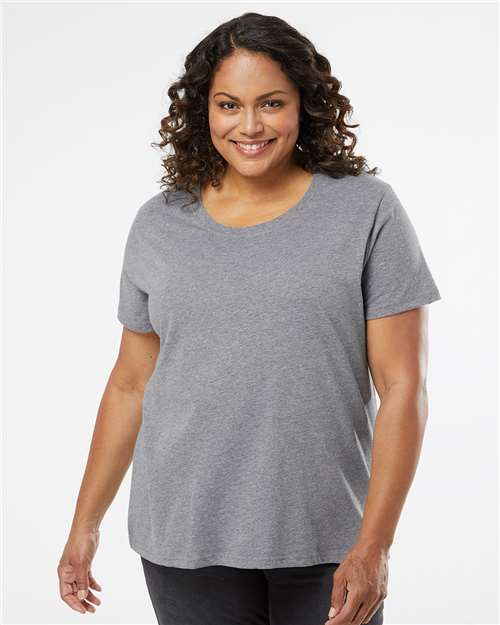 LAT Women's Curvy Collection Fine Jersey Tee 3816