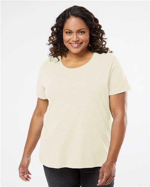 LAT Women's Curvy Collection Fine Jersey Tee 3816