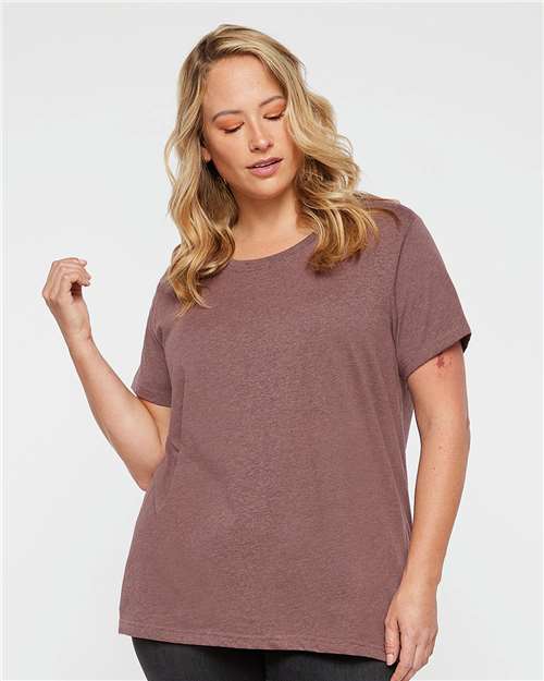 LAT Women's Curvy Collection Fine Jersey Tee 3816