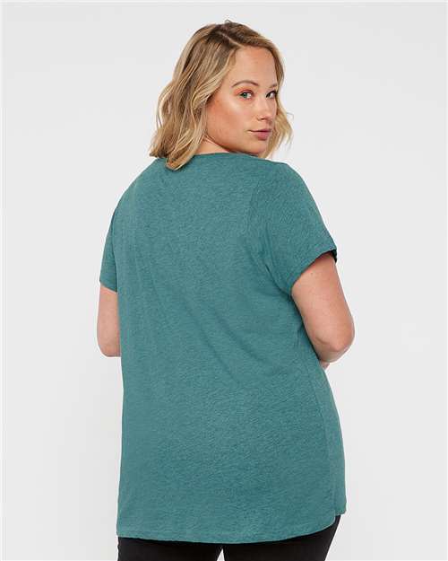 LAT Women's Curvy Collection Fine Jersey Tee 3816