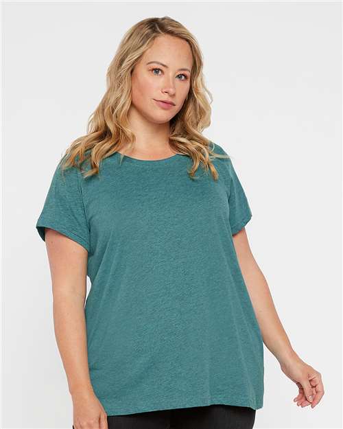 LAT Women's Curvy Collection Fine Jersey Tee 3816