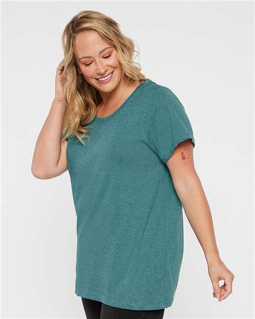 LAT Women's Curvy Collection Fine Jersey Tee 3816