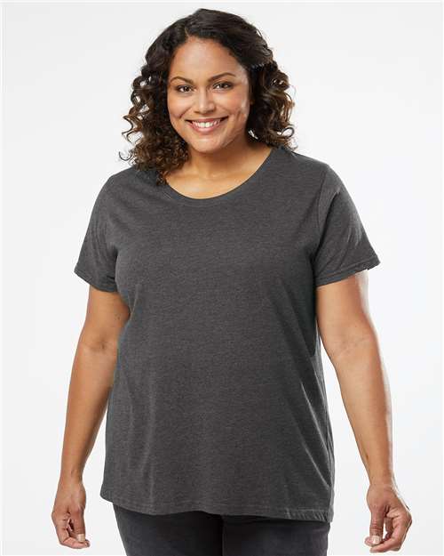 LAT Women's Curvy Collection Fine Jersey Tee 3816