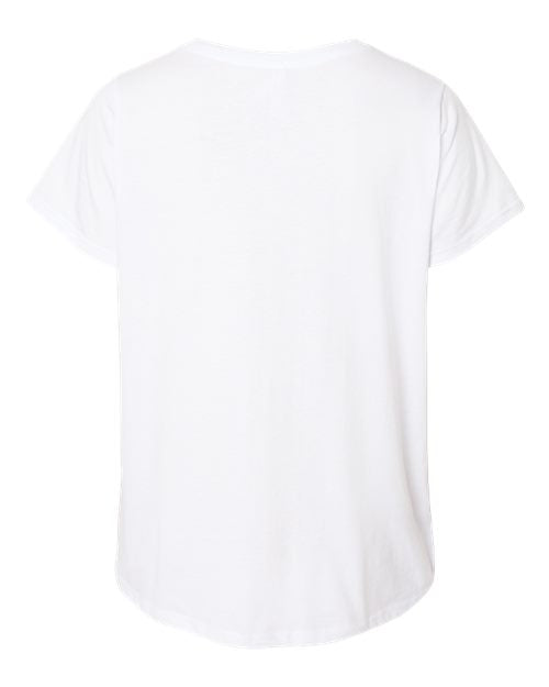 LAT Women's Curvy Collection Fine Jersey V-Neck Tee 3817