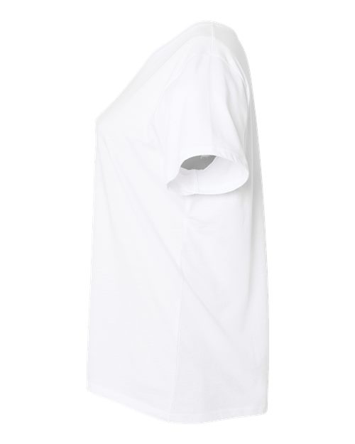 LAT Women's Curvy Collection Fine Jersey V-Neck Tee 3817