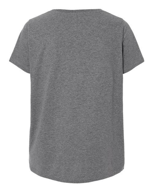LAT Women's Curvy Collection Fine Jersey V-Neck Tee 3817