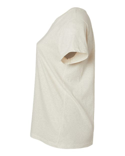 LAT Women's Curvy Collection Fine Jersey V-Neck Tee 3817