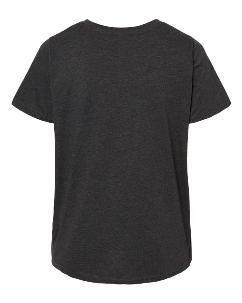 LAT Women's Curvy Collection Fine Jersey V-Neck Tee 3817