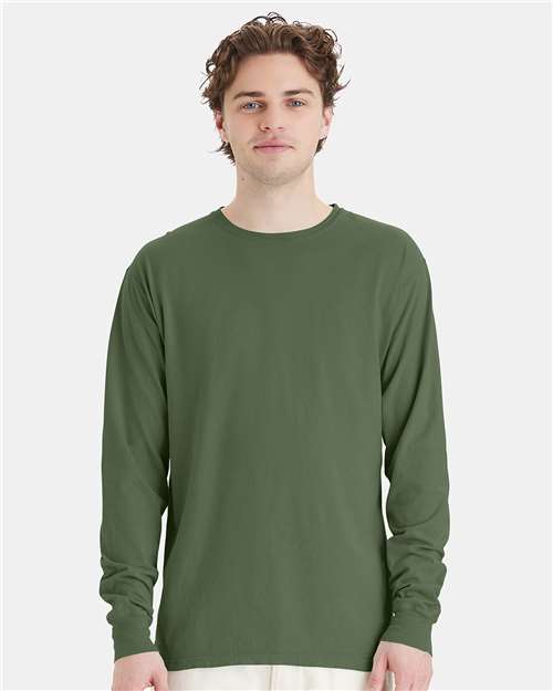 ComfortWash by Hanes Unisex Garment-Dyed Long Sleeve T-Shirt GDH200 - Moss