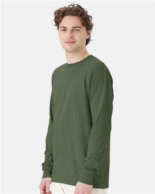 ComfortWash by Hanes Unisex Garment-Dyed Long Sleeve T-Shirt GDH200 - Moss