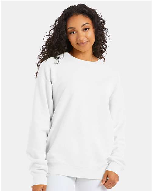 ComfortWash by Hanes Unisex Garment-Dyed Crewneck Sweatshirt GDH400 - White